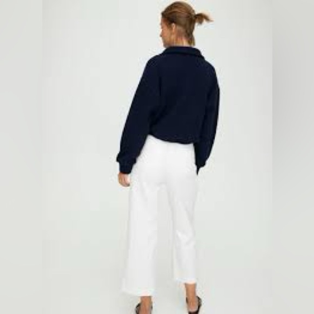 Aritzia Babaton The Group Walsh White Cropped Ankle Straight Leg Pants Size 4 - Picture 3 of 13